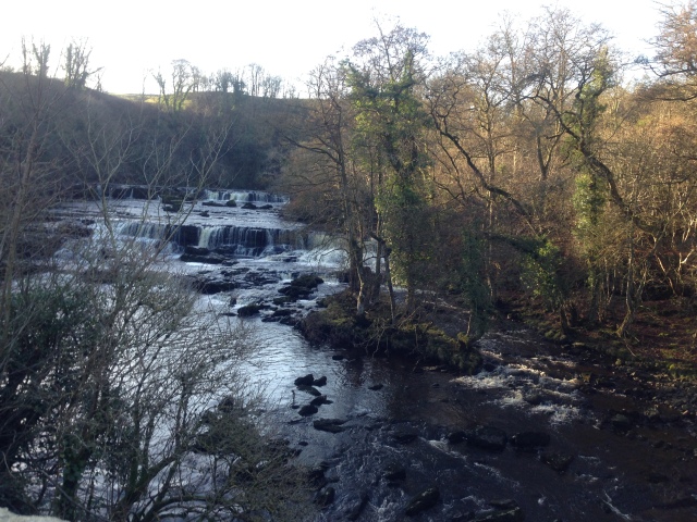 Asgarth Falls on a quiet Friday winter morning. The falls were used as a location in the Kevin Costner film Robin Hood, Prince of Thieves.